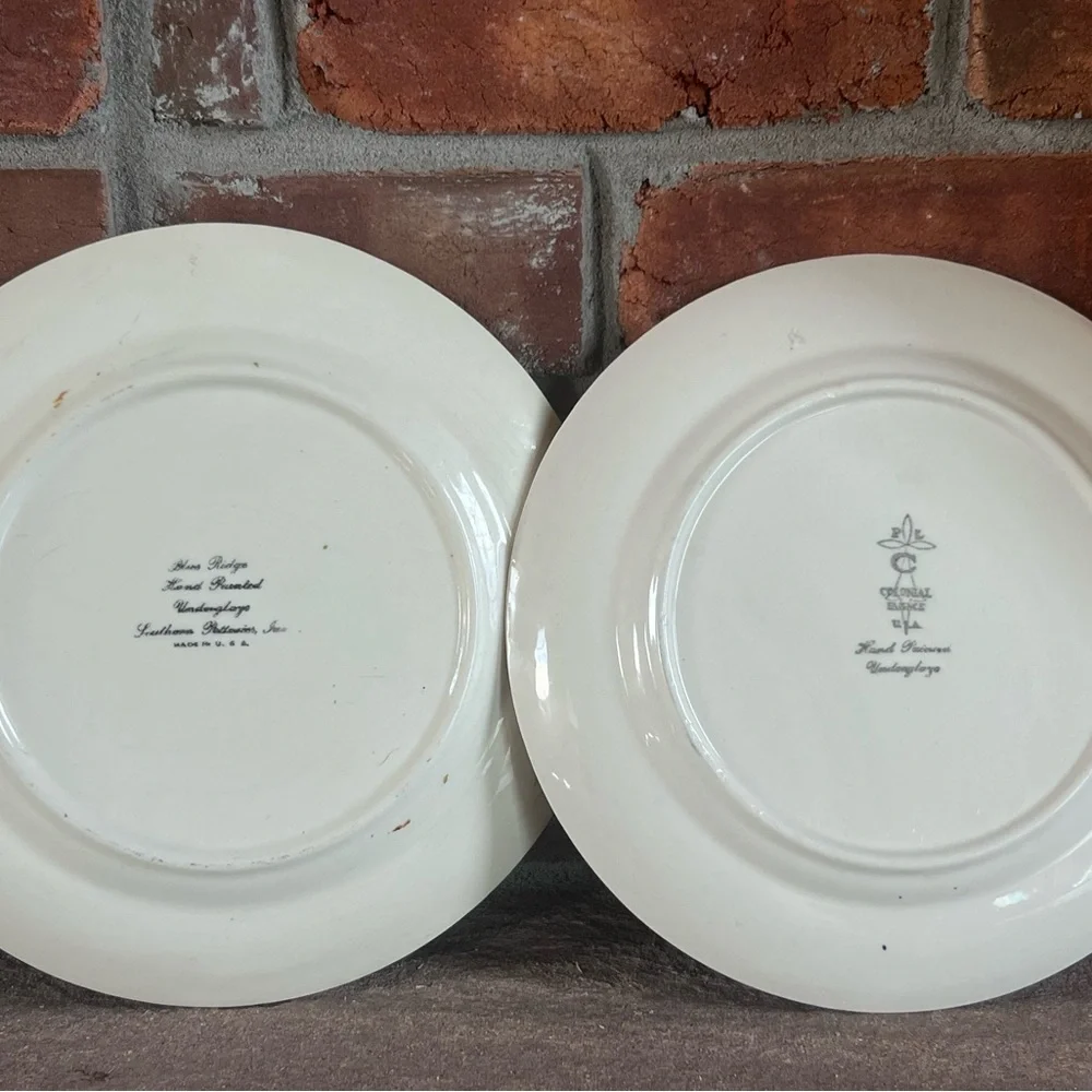 Blue Ridge Pottery Set 2 Dinner Plates Lyonnaise French Peasant Faience